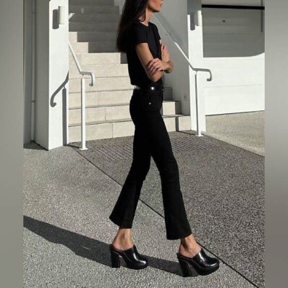 Frame $225Black Wash Le Crop Mini Boot Kerry sz 28